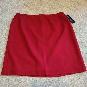 NWT Karen Scott Women’s Skirt Knee Length Red Size 16P Comfort Formal Skirt NEW